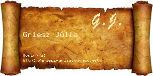 Griesz Júlia névjegykártya